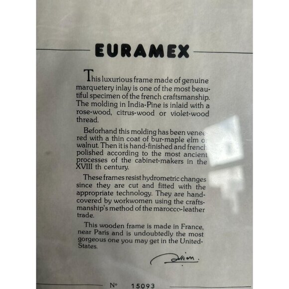EURAMEX Photo Frame Made in France Large Wooden Marquetry Inlay Rose-wood 12" - Picture 13 of 13